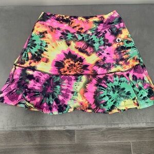 Dona Jo  Jo Jo skirt/skort, size 1 (small), tie dye pink/orange/black/green.